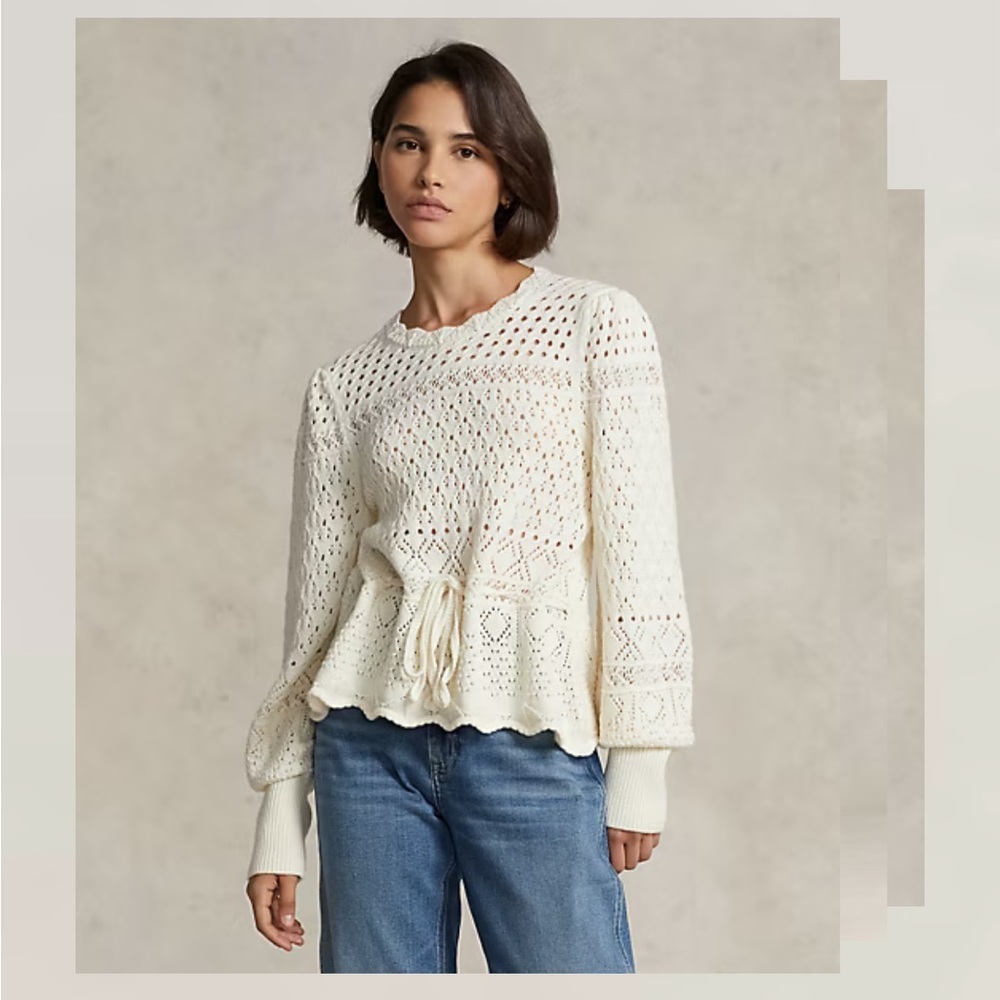 Polo Ralph Lauren Pointelle-Knit Merino Sweater - Picture 1 of 14